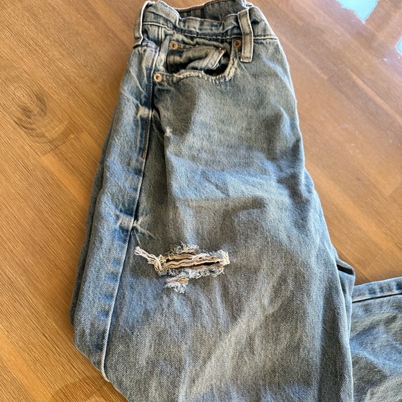 Gap Teens Wide Stride Classic Blue Distressed Jeans. - Picture 2 of 12
